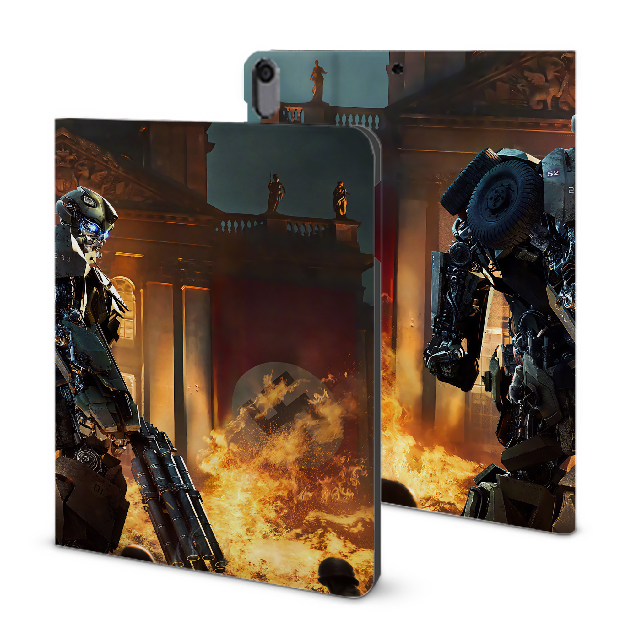 （画像用） Transformers トランスフォーマー IPad ケース ブック型 PUレザー TPU 耐衝撃 軽量 薄型 ペン収納なし 全面保護 IPad 各モデル対応